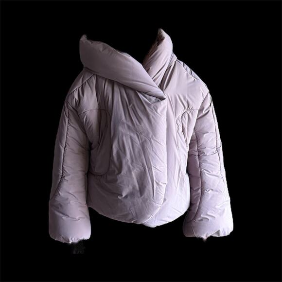 Lululemon Hooded Insulated Wrap Puffer Jacket Size 6 Light Orbit Purple Coat - Picture 3 of 4